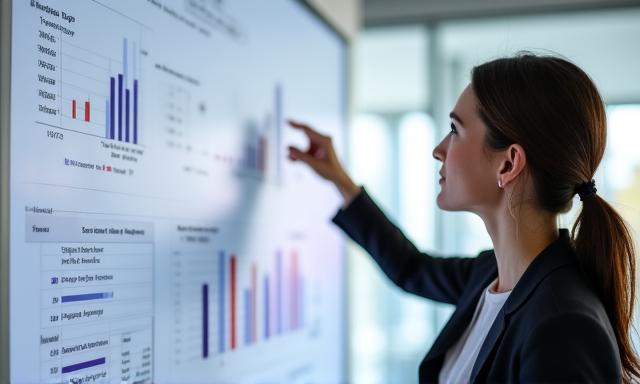 Consultant presenting data visualisations